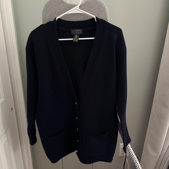 Charter Club Sweaters - Vintage Charter Club Lambswool Cardigan L Navy Blue Preppy Old Money Academia